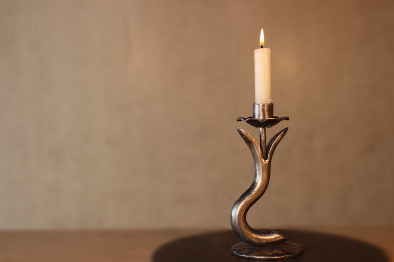 antique, burning, corkscrew, candle, focus on foreground, close-up, no people, fire, table, candlestick holder, electric lamp, copy space, flame, pattern