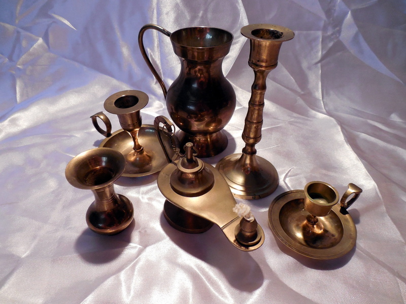 large group of objects, still life, candlestick holder, religion, indoors, chess piece, high angle view, law, Candlestick, table, no people, studio shot