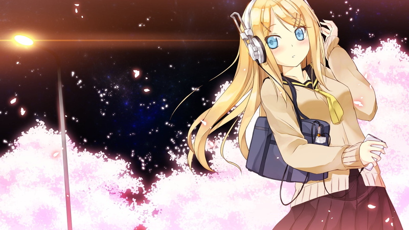 art, night, waist up, obscured face, arts culture and entertainment, yellow, haired, long hair, front view, character, Rin, girl, Vocaloid, illuminated