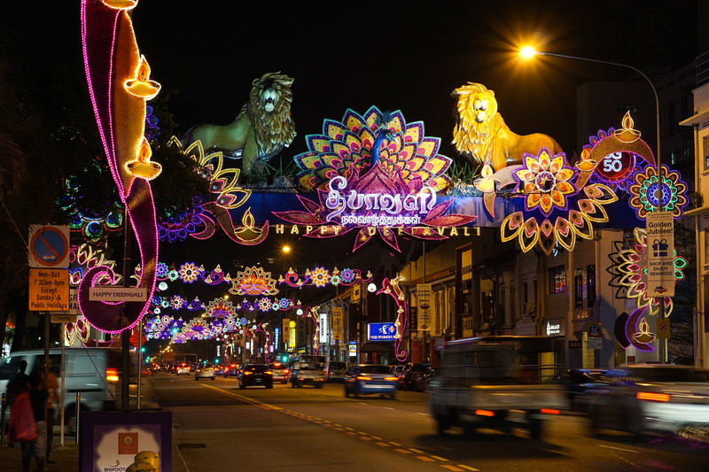 little india, street, celebration, festival, holiday, blurred motion, night, deepawali, 5K, festive, illuminated, string, motor vehicle, assorted, built structure