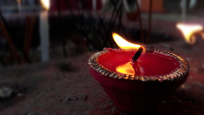 diya - oil lamp, heat - temperature, 4K, lighting, fire - natural phenomenon, indoors, flame, diwali, lamp, oil lamp, focus on foreground, indian food