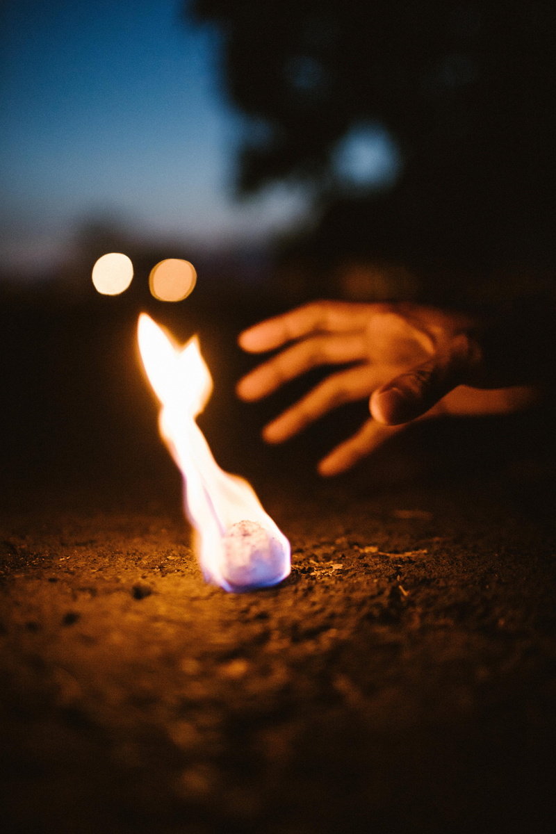 selective focus, heat - temperature, hot, dark, diya - oil lamp, nature, flaming, illuminated, burning, human hand, fire, hold, 5K, stone, hand, one person