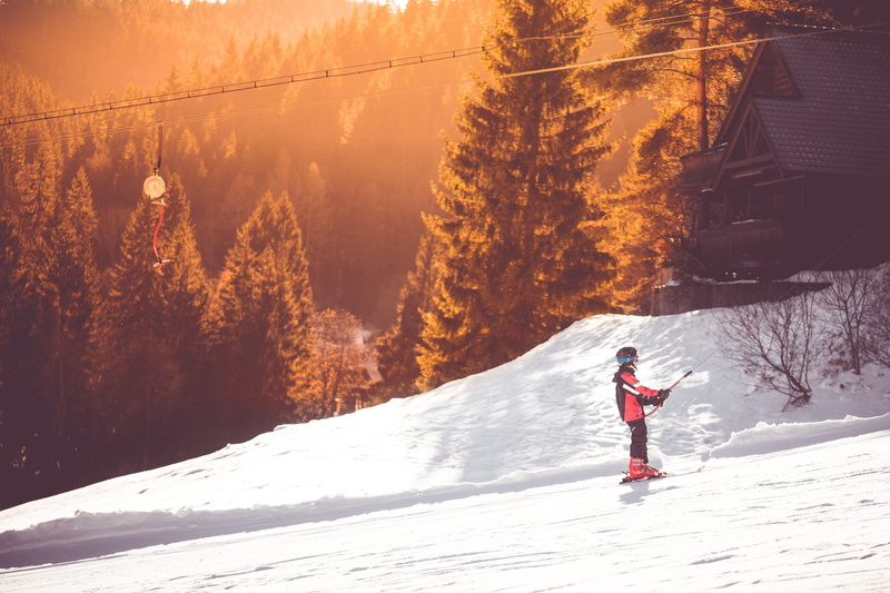 plant, mountains, ski Slope, little, nature, real people, warm clothing, hills, woods, lifestyles, mountain, 4K, season, vacations, women, sunny, cold