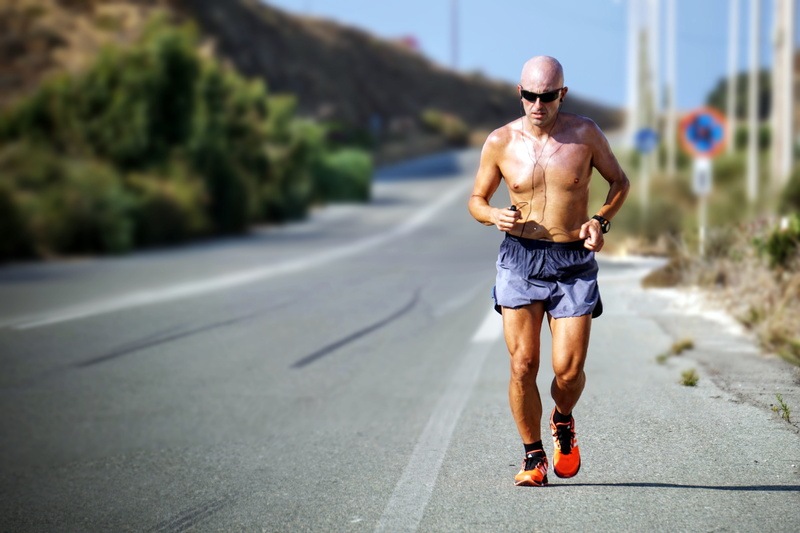 healthy lifestyle, day, man, exercise, shirtless, transportation, road, men, leisure activity, sport, run, beside, shorts, outdoors, one person, running