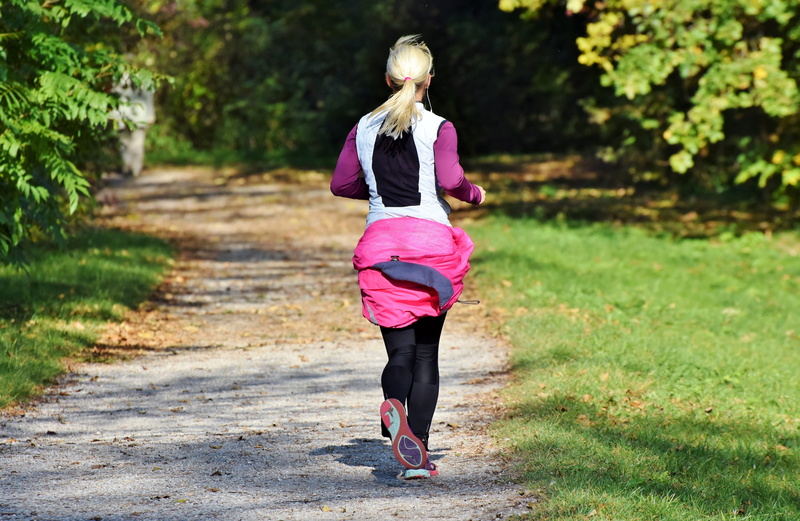 lifestyles, jog, female, day, fit, sporty, pink color, fitness, training, outdoors, healthy lifestyle, sports clothing, women, land, running, footpath
