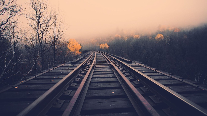 landscapes, railroad, railroads, autumn, railroad tracks, 1080P, hd, tracks