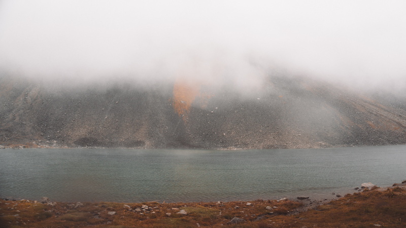 environment, fluela, outdoors, cloud - sky, lake, flüela, non-urban scene, landscape, land, tranquility, fog, moisture, graubunden, mountain