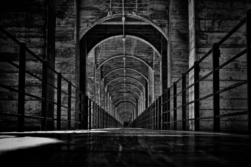 bridge - man made structure, bnw, day, freiburg, architecture, schiffenensee, switzerland, built structure, diminishing perspective, raesch, ceiling, sarine