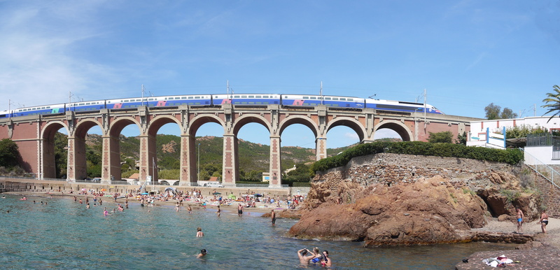 passenger craft, landscape format, 4K, bridge, summer vacation, traffic, coastal road, mode of transportation, travel, built structure, tgv, outdoors