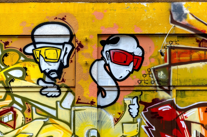 no people, text, architecture, urban art, street art, close-up, art and craft, outdoors, multi colored, full frame, day, communication, graffitti, yellow