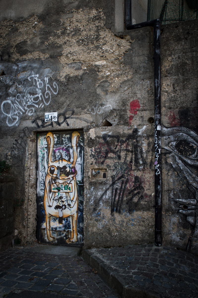 historic, graffitti, summer, art and craft, design, abandoned, outdoors, weathered, door, house, entrance, stone wall, text, architecture, graffiti, building