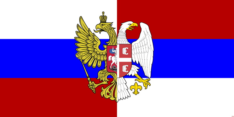 Tricolor, The eagles, Blazonry, Coat of arms, Brotherhood, Russia, Flag, 5K, Serbia