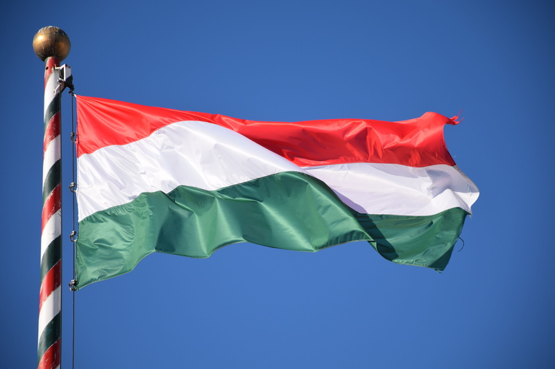 red, patriotism, environment, copy space, flag, blue, hungarian, central europe, low angle view, outdoors, national, country, christian, tricolor, pole