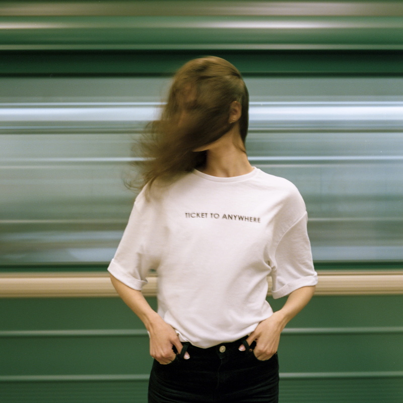 portra, blurred motion, wind, hairstyle, women, woman, casual clothing, mediumformat, motion, russia, adult, portra400, denim, one person, human, top, young adult