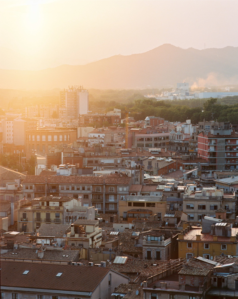 aerial, urban, village, landscape, cityscape, mountain, mountains, architecture, built structure, girona, crowded, sun, sunset, daytime, view, 2K, scenery