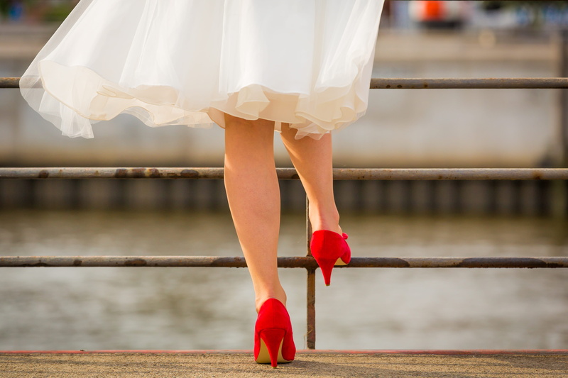human leg, pavement, body part, adult, young adult, elegance, red, women, body, lifestyles, beside, focus on foreground, standing, red heels, white, mini