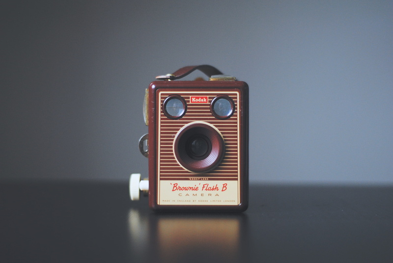 vintage, gray, focus, retro tech, brown, photographic equipment, minimalist, retro styled, technology, kodak, gray background, 2K, photography, minimal
