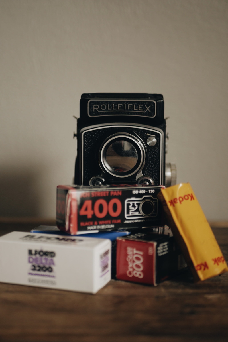 vintage, old, black, photography themes, jch, western script, communication, camera - photographic equipment, text, number, bottle, tlr, electronics, wood - material