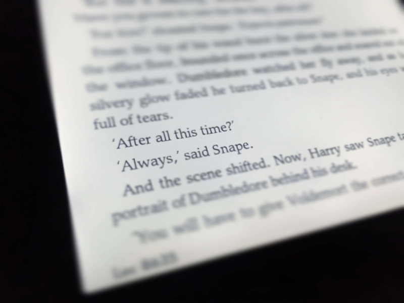 indoors, selective focus, harrypotter, kindle, text, single object, page, document, business, publication, education, rickman, book, communication, 2K