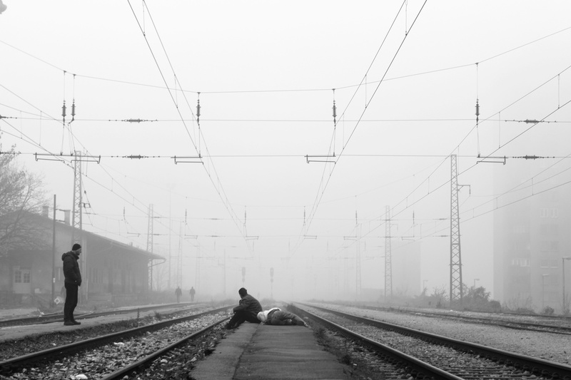 electricity, girl, train, person, luggage, wait, lifestyle, road, railroad station, outdoor, mobile, life, young, outdoors, transportation, track, male
