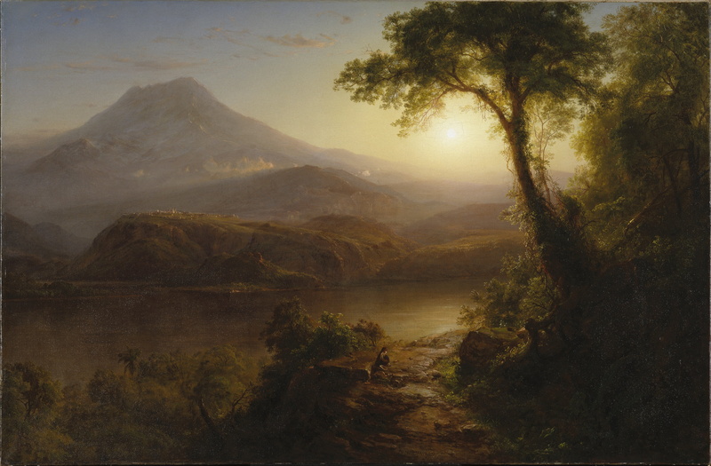 river, artistry, nature, painting, outside, art, clouds, mountain, country, trees, no people, tranquility, land, artistic, scenics - nature, mountain range