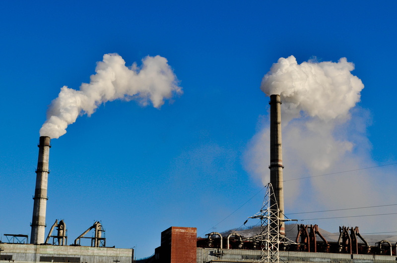 blue, cloud - sky, gray, built structure, low angle view, factory, power, air, pipe, smoke - physical structure, fuel and power generation, sky, nature