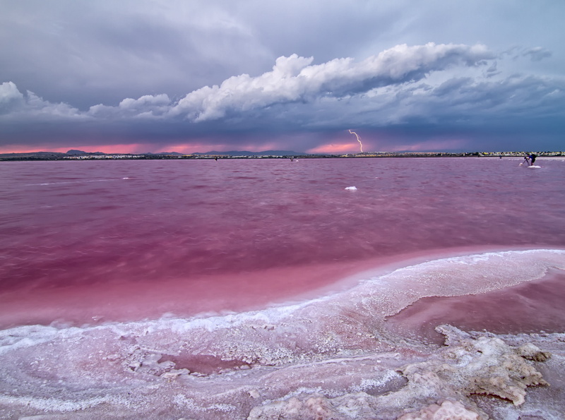 outdoors, cloudscape, beach, beauty in nature, Spain, pink color, red, power in nature, lagoon, land, nature, horizon over water, salt flat, no people