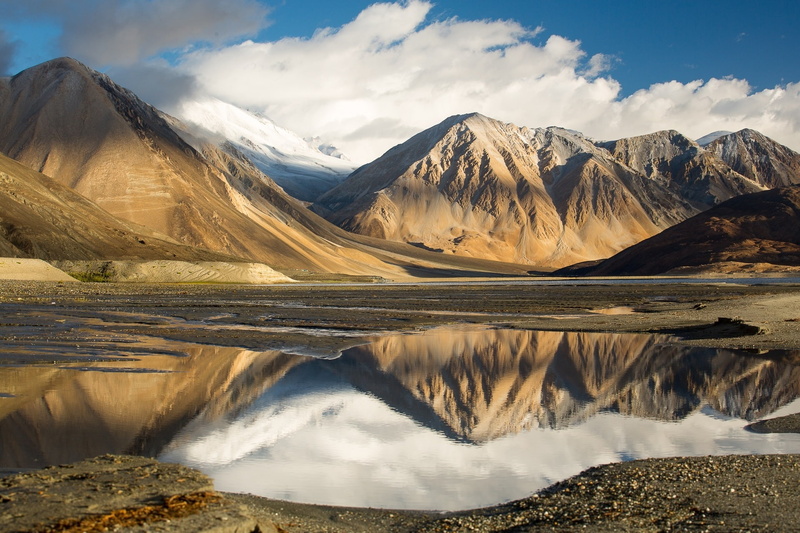 lake, Tibet, the sky, clouds, 1080P, mountains, reflection