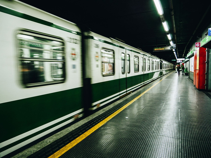 incidental people, illuminated, the railway line, train - vehicle, travel, metro, station, passenger train, subway station, transport, motion, subway, architecture