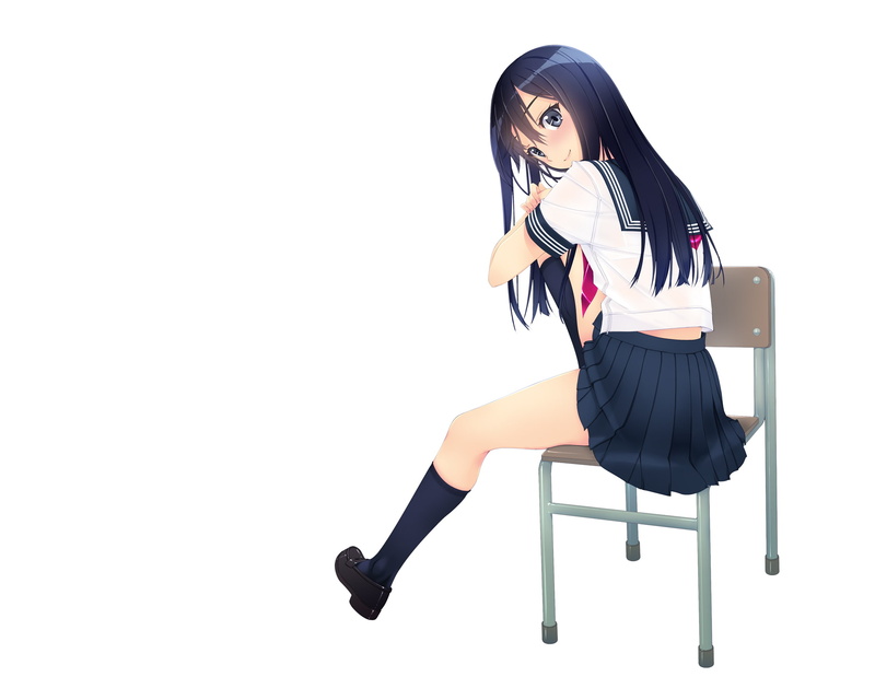 full length, school uniform, women, one person, white background, schoolgirl, females, hair, 720P, teenager, sport, long hair, copy space, young adult