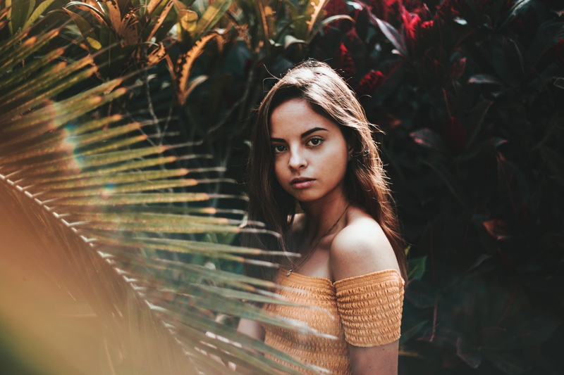 croton, women, front view, long hair, sunset, looking at camera, hairstyle, teenager, beautiful woman, style, dress, near, sun, photographer, leisure activity
