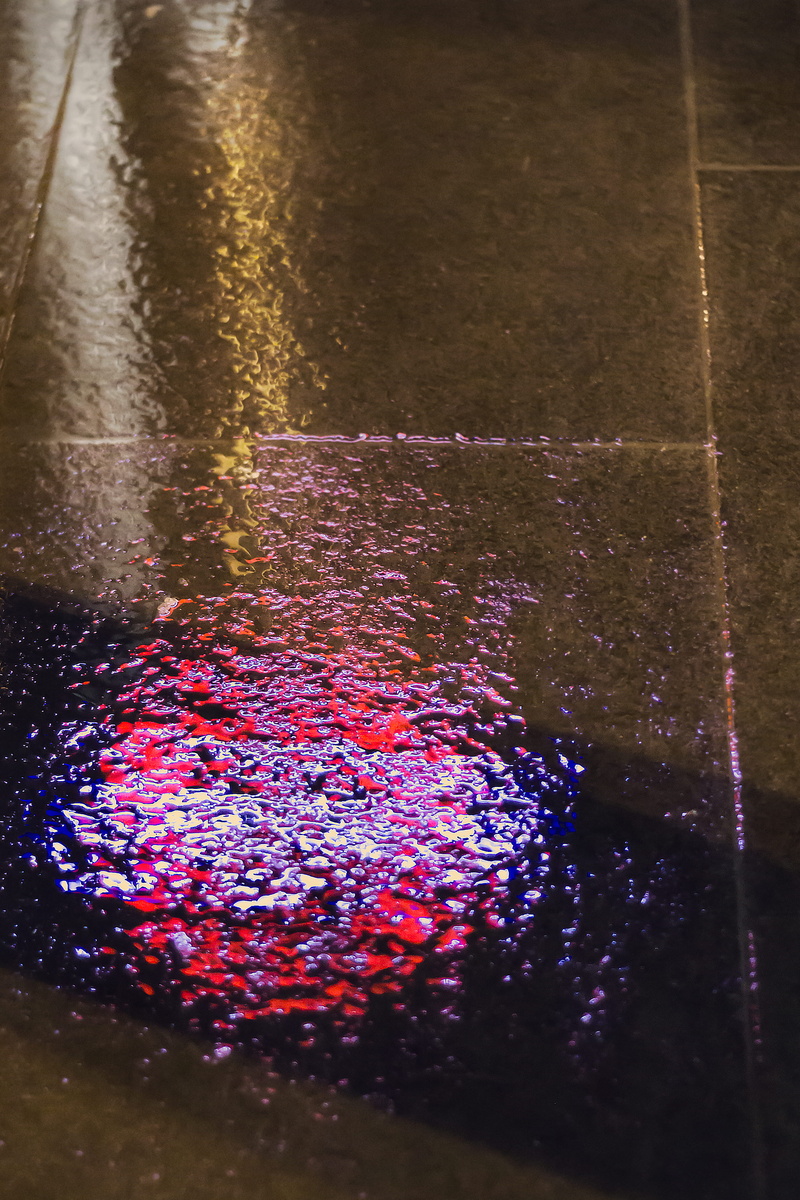 raining, sign, rain, united kingdom, underground, london, 5K, multi colored, wet, no people, high angle view, street, day, illuminated, outdoors, close-up