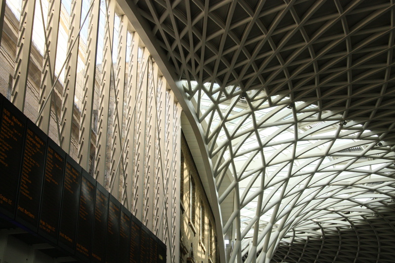 built structure, london, day, modern, train station, no people, kings cross, architecture, futuristic, 4K, city, corridor, transportation, pattern, hall