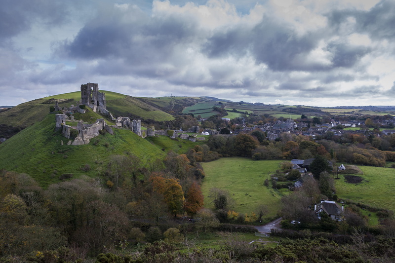history, uk, day, castle, the past, outdoors, corfe castle, plant, landscape, corfe, building exterior, medieval, no people, land, united kingdom, scenics - nature