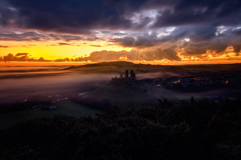 The Narratographer, 1080P, Dorset, sunset, autumn, Corfe Castle