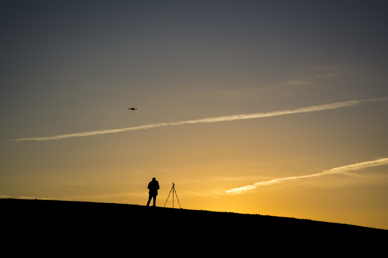 outdoors, united kingdom, corfe castle, men, dawn, person, standing, leisure activity, cloud - sky, tranquil scene, sunrise, scenics - nature, one person