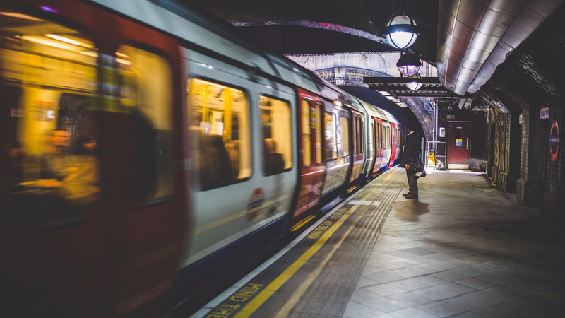 subway train, illuminated, subway station, rapid transit, real people, travel, public transportation, 4K, land vehicle, motion, rail transport, train