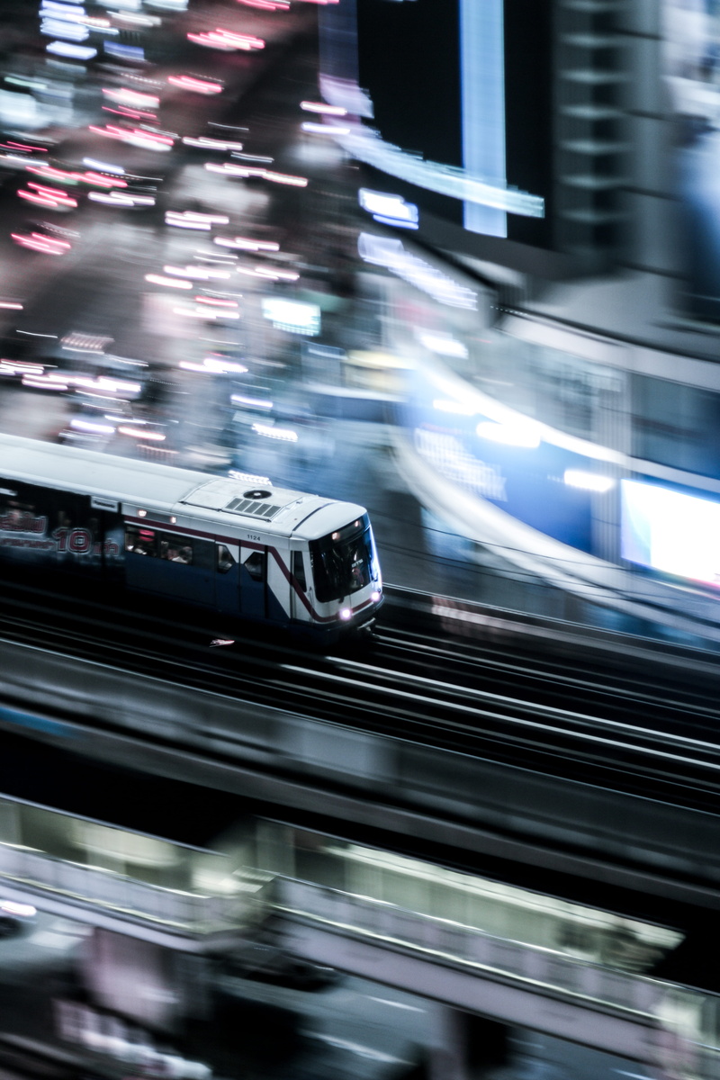 light trails, rail transportation, transportation, night, built structure, on the move, cool, travel, architecture, motion, road, no people, 5K, city