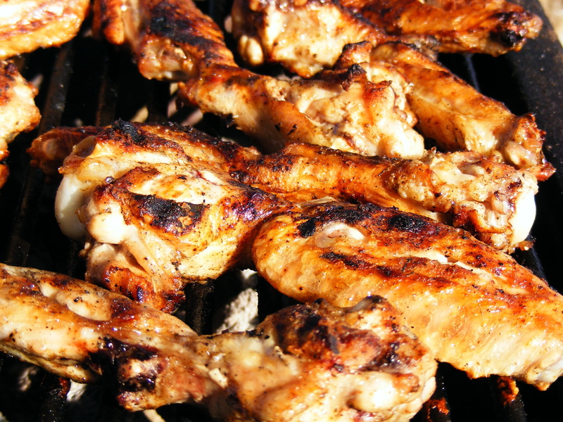 grilled, still life, day, chicken, wellbeing, charcoal, no people, wings, healthy eating, freshness, chicken meat, bbq, high angle view, grill, white meat