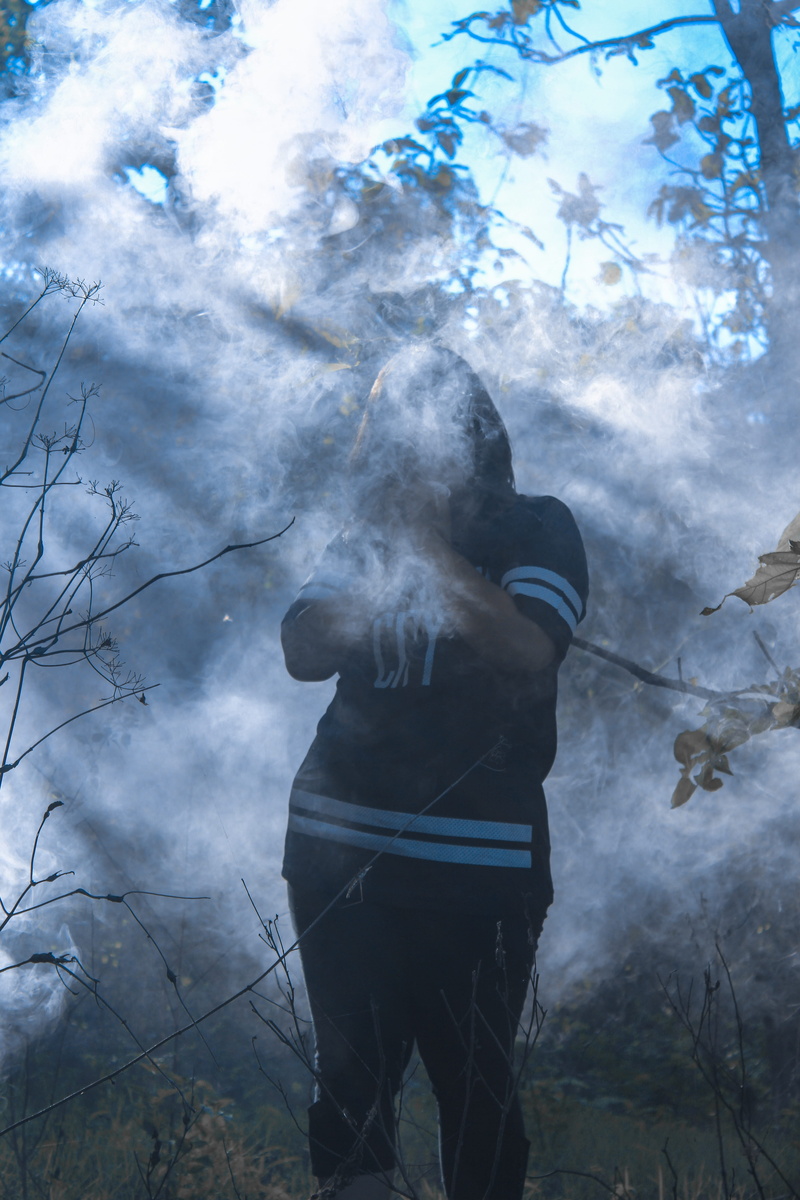 cloud, outdoors, activity, indonesia, land, lifestyles, smoke - physical structure, real people, forest, nature, day, 5K, three quarter length, men, one person