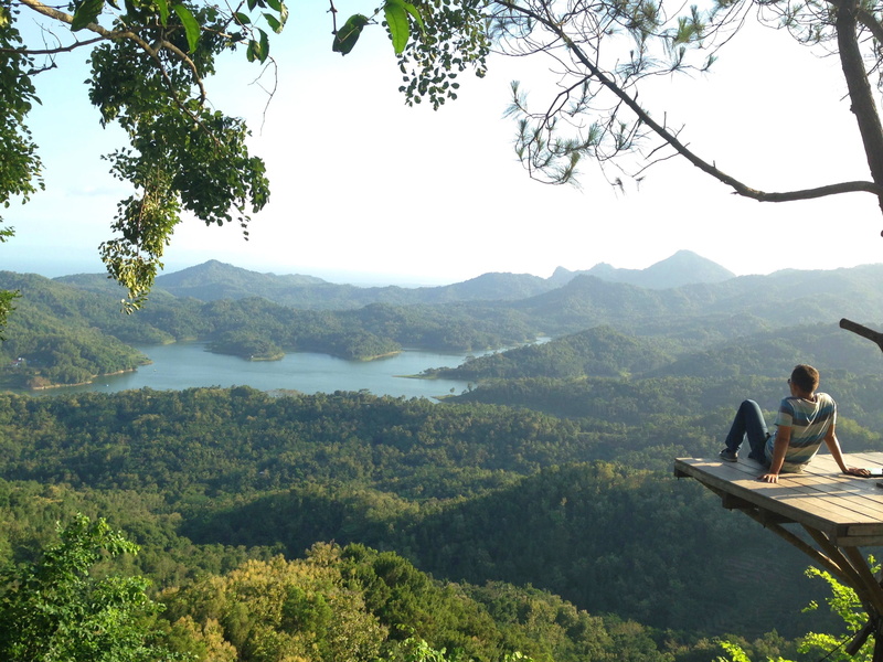 day, growth, scenics - nature, mountain range, kalibiru, kalibiru memotret photowork, lifestyles, tranquility, beauty in nature, tree, indonesia, real people