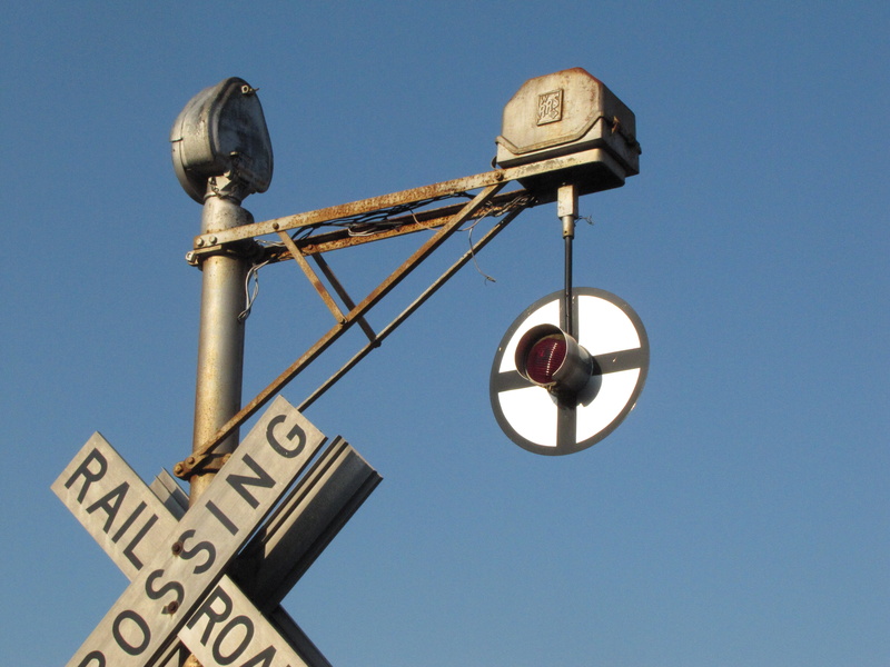 road sign, old, 4K, arrow symbol, crossing, communication, sky, no people, railroad, signal, day, light, text, guidance, clear sky, outdoors, warning