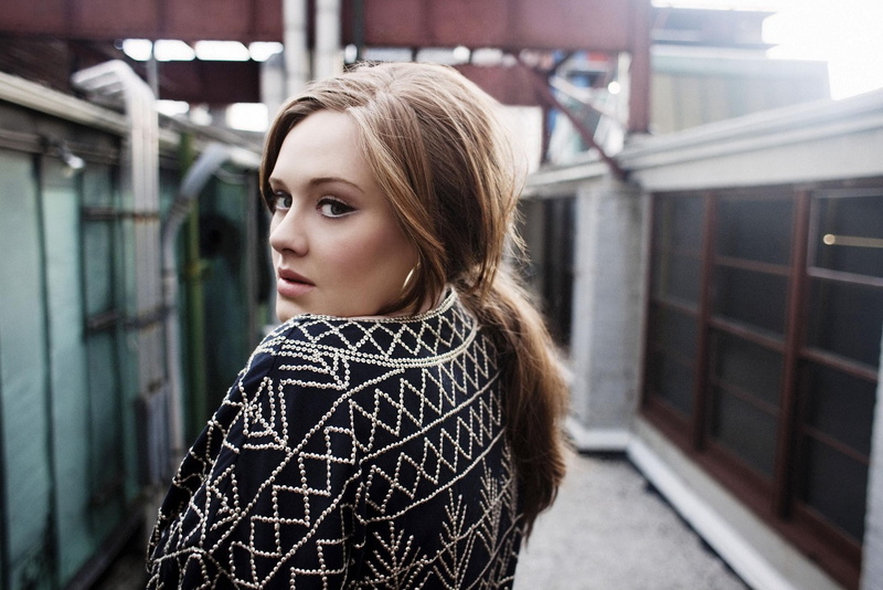 1080P, singer, Adele, ponytail, looking back, blonde, brunette, women
