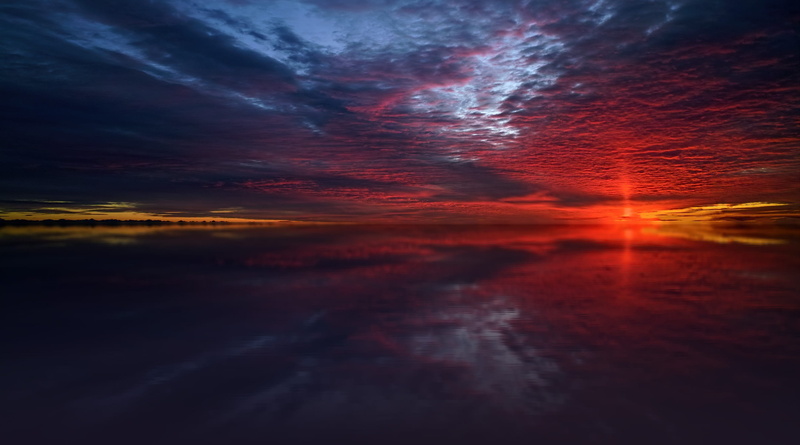 sky, cloud - sky, panorama, nature, panoramic image, water, beauty in nature, twilight, no people, dramatic sky, tranquility, mirroring, waters, reflection