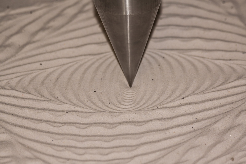 trace, pendulum frequency, design, close-up, creativity, foucault, shape, sand, textured, day, full frame, pendulum vibrations, paper, concentric, high angle view