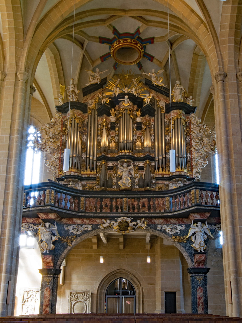 artwork, ornate, pipe organ, religion, ceiling, building, germany, altar, low angle view, organ, built structure, church, 4K, place of worship, history