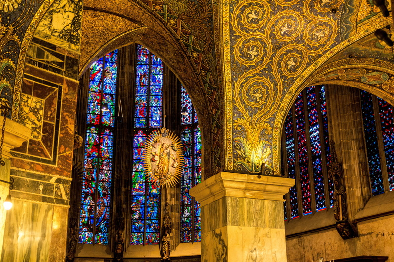 arch, architecture and art, day, no people, built structure, house of worship, aachen cathedral, brown, gold, dom, window, interior, place of worship, architecture