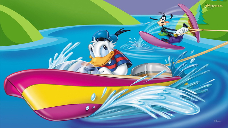 photo, collection, theme, 1080P, goofy, disney, water, donald, skiing, duck