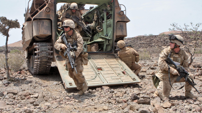 suit, LVTP-7, tactical, usa, army, amtrack, brown, 4K, U.S. Army, U.S. Marine, assault amphibious vehicle, AAV