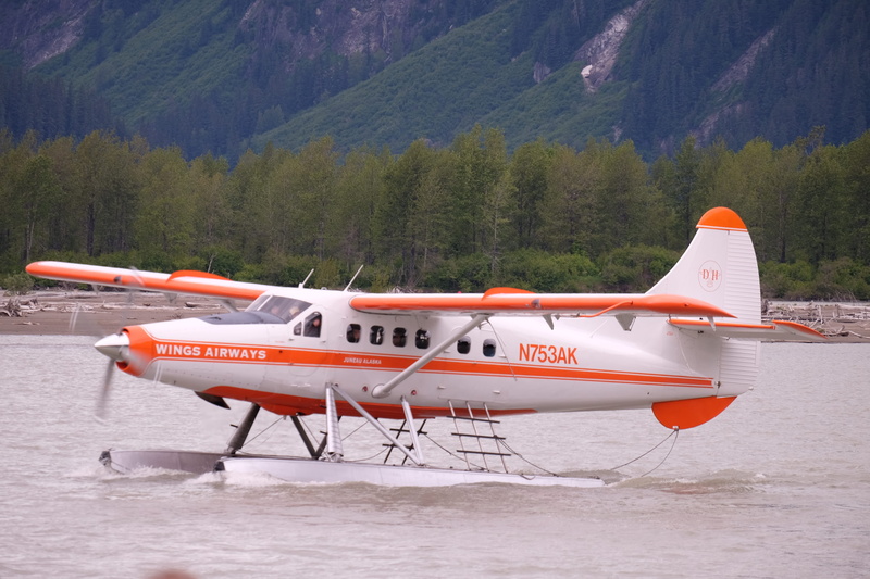 number, nautical vessel, alaska, vehicle, tree, land, taku, side view, float plane, air vehicle, aerospace industry, airliner, aircraft, propeller, seaplane
